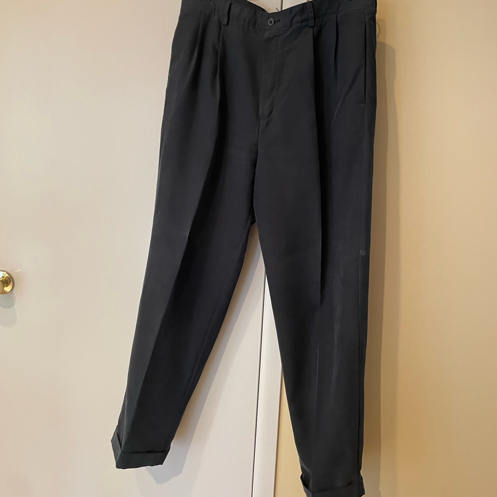Nautica Vintage 90s Pleated Navy Cuffed Men’s Trouser